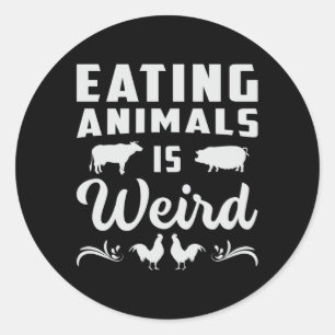 Pegatina Redonda Veganism Veggie Funny Gift