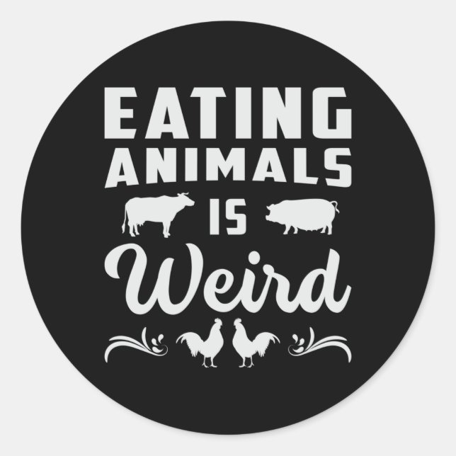 Pegatina Redonda Veganism Veggie Funny Gift (Anverso)