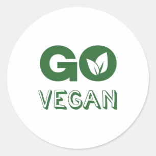 Pegatina Redonda Veganismo Vegan Plant Based Nutrition