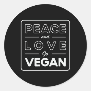 Pegatina Redonda Veganismo Vegetariano Vegetariano Idea de regalo