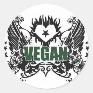 Pegatina Redonda Vegano