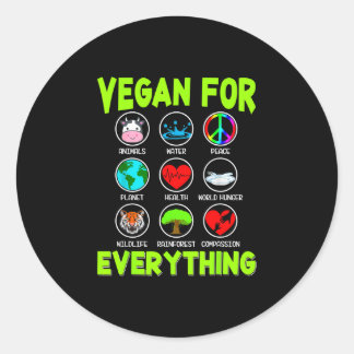 Pegatina Redonda Vegano para todo divertido vegetariano vegano homb