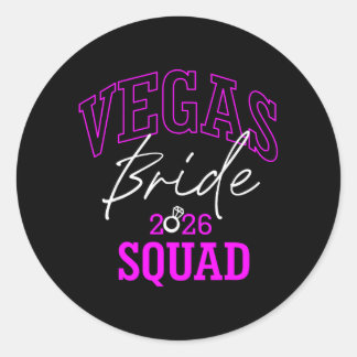 Pegatina Redonda Vegas Bride Squad 2026 Married in Vegas