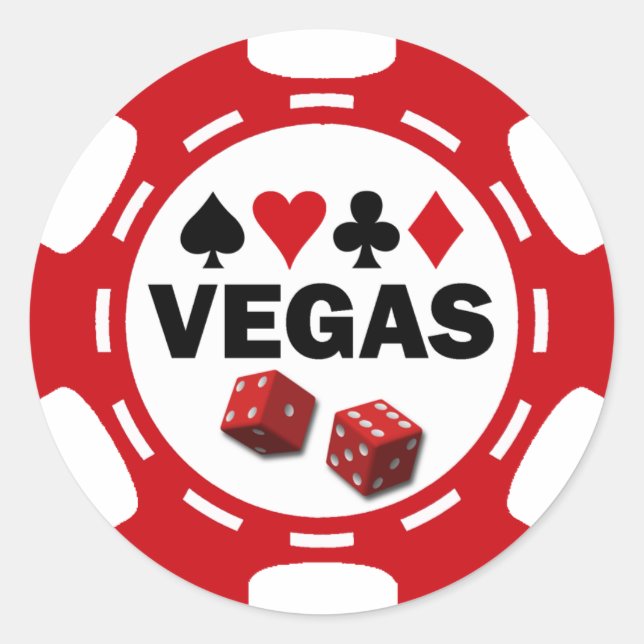 PEGATINA REDONDA VEGAS POKER CHIP (Anverso)