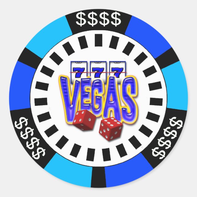 PEGATINA REDONDA VEGAS POKER CHIP (Anverso)