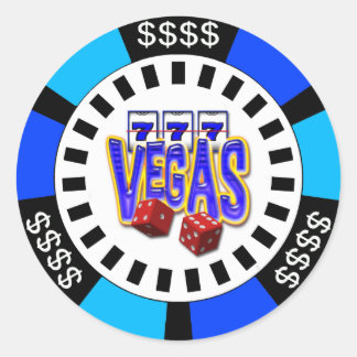PEGATINA REDONDA VEGAS POKER CHIP
