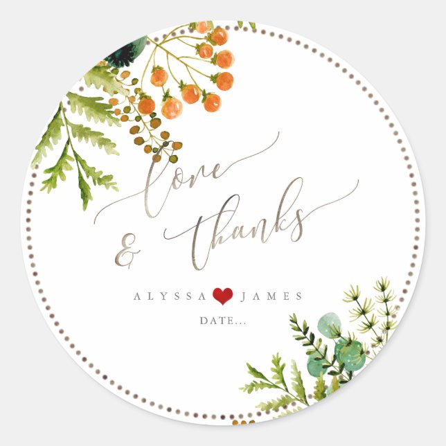 Pegatina Redonda Vegetación de PixDezines, follaje tropical (Anverso)