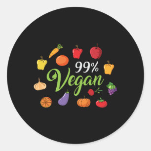 Pegatina Redonda Vegetación Veggie Animal Rights Veganism Gracioso 
