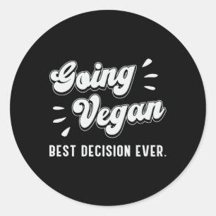 Pegatina Redonda Vegetales veganos, animales para dar ideas