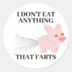 Pegatina Redonda Vegetarian   No me como nada tan malo
