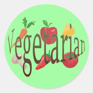 Pegatina Redonda Vegetariano