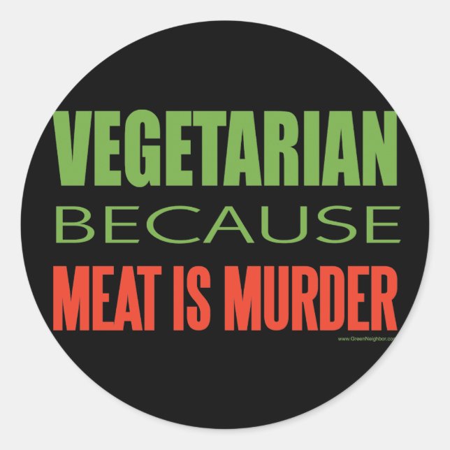Pegatina Redonda Vegetariano (Anverso)