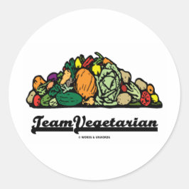 Pegatina Redonda Vegetariano de equipo (Actitud vegetariana / Espír