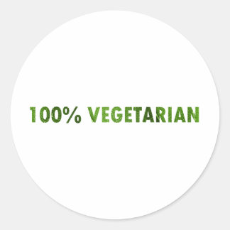 PEGATINA REDONDA VEGETARIANO DEL 100 POR CIENTO