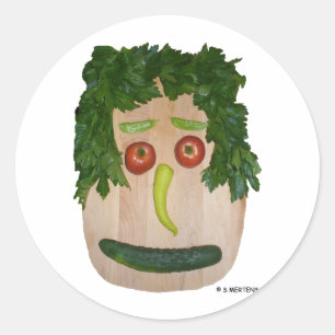 Pegatina Redonda Veggie Face