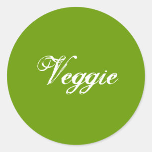 Pegatina Redonda Veggie. Green. Lema.