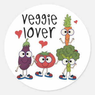 Pegatina Redonda Veggie Lover