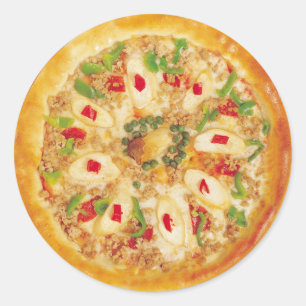 Pegatina Redonda Veggie Pizza