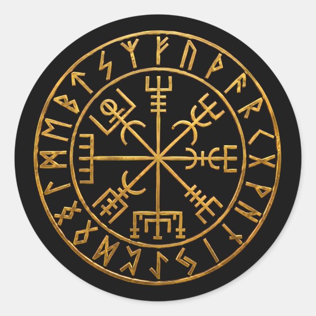 Pegatina Redonda Vegvisir (Anverso)