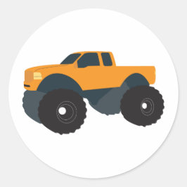 Pegatina Redonda Vehículo Monster Truck