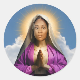 Pegatina Redonda Vela de la oración de Saint Fani Willis