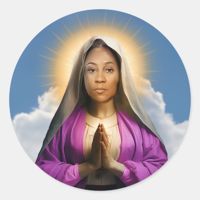 Pegatina Redonda Vela de la oración de Saint Fani Willis (Anverso)