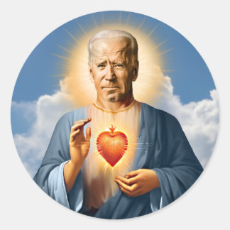 Pegatina Redonda Vela de la Oración de San Joe Biden