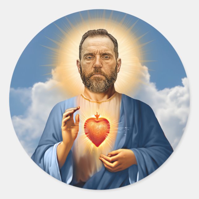 Pegatina Redonda Vela de oración de Saint Jack Smith (Anverso)