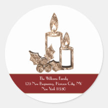 Vela de oro falso con Navidad de acebo