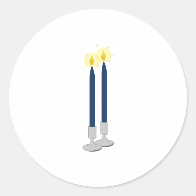 Pegatina Redonda Vela de Shabbat (Anverso)