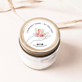 Pegatina Redonda Vela floral