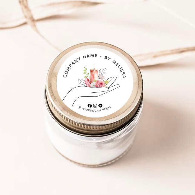 Pegatina Redonda Vela floral (Subido por el creador)