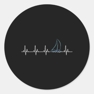 Pegatina Redonda Vela Hebeat Sailboat