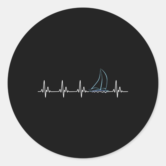 Pegatina Redonda Vela Hebeat Sailboat (Anverso)