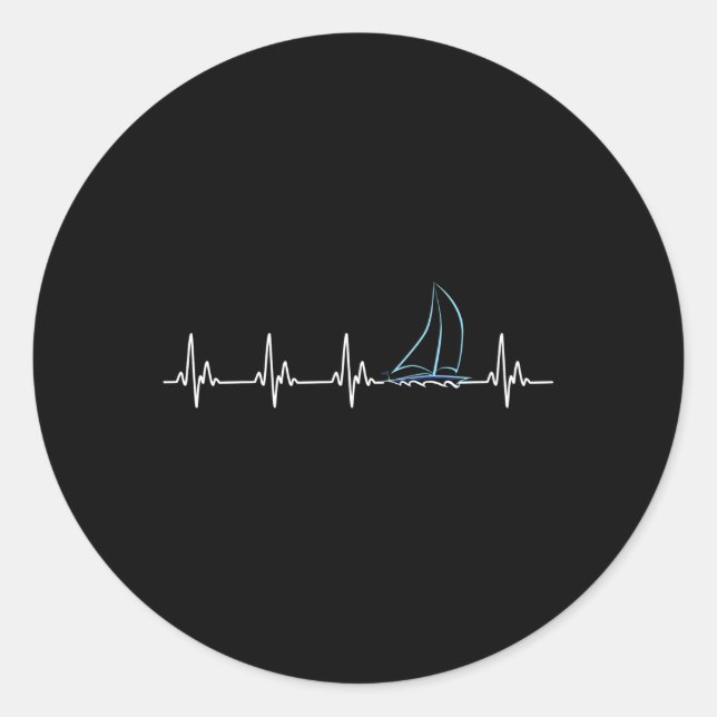 Pegatina Redonda Vela Hebeat Sailboat (Anverso)