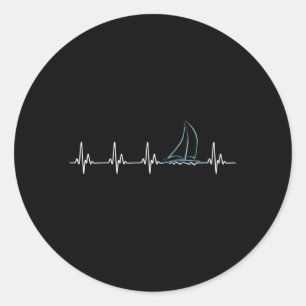 Pegatina Redonda Vela Hebeat Sailboat