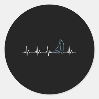 Pegatina Redonda Vela Hebeat Sailboat