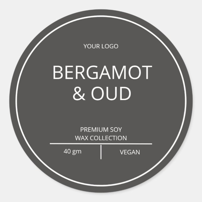 Pegatina Redonda Vela moderna simple y elegante (Anverso)