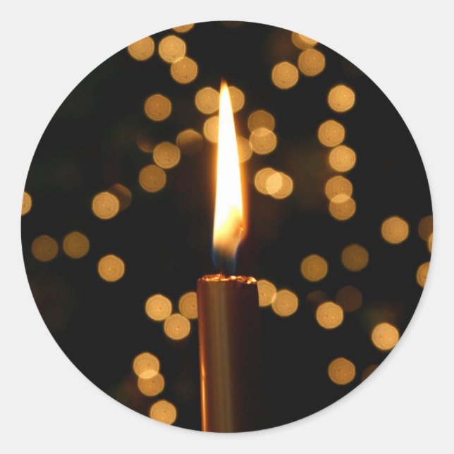Pegatina Redonda Vela navidad (Anverso)
