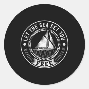 Pegatina Redonda Vela Que El Mar Te Ponga En Barco De Vela Gratuito