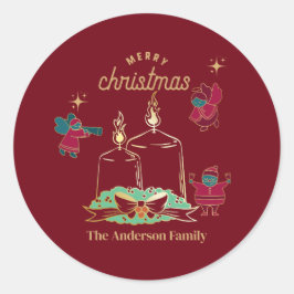 Pegatina Redonda Vela y hada