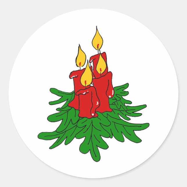 Pegatina Redonda velas de navidades (Anverso)