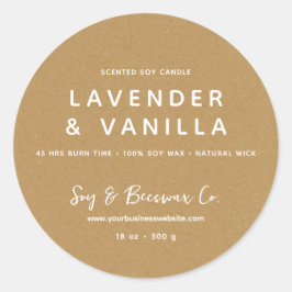 Pegatina Redonda Velas de soja minimalista perfumada de cera de soj