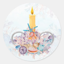 Velas de vacaciones con cascos y corales