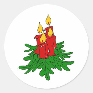 Pegatina Redonda velas del navidad