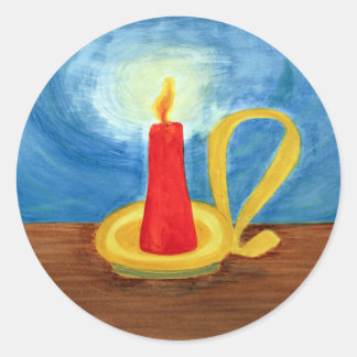 Pegatina Redonda Velas en la oscuridad