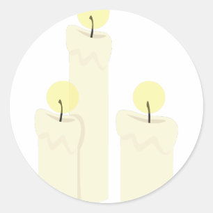 Pegatina Redonda Velas en llamas