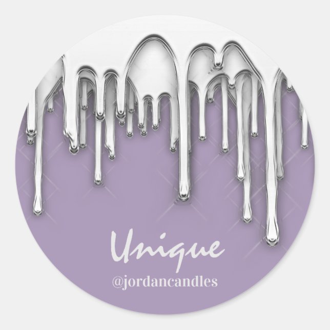 Pegatina Redonda Velas para un pequeño autobúsNombre de Inés Púrpur (Anverso)