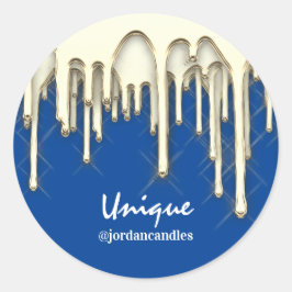 Pegatina Redonda Velas para un pequeño autobúsNombre Iness Faux Gol