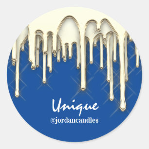 Pegatina Redonda Velas para un pequeño autobúsNombre Iness Faux Gol